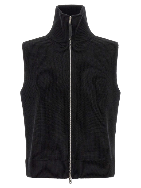 Maison Margiela Wool and cotton vest in black