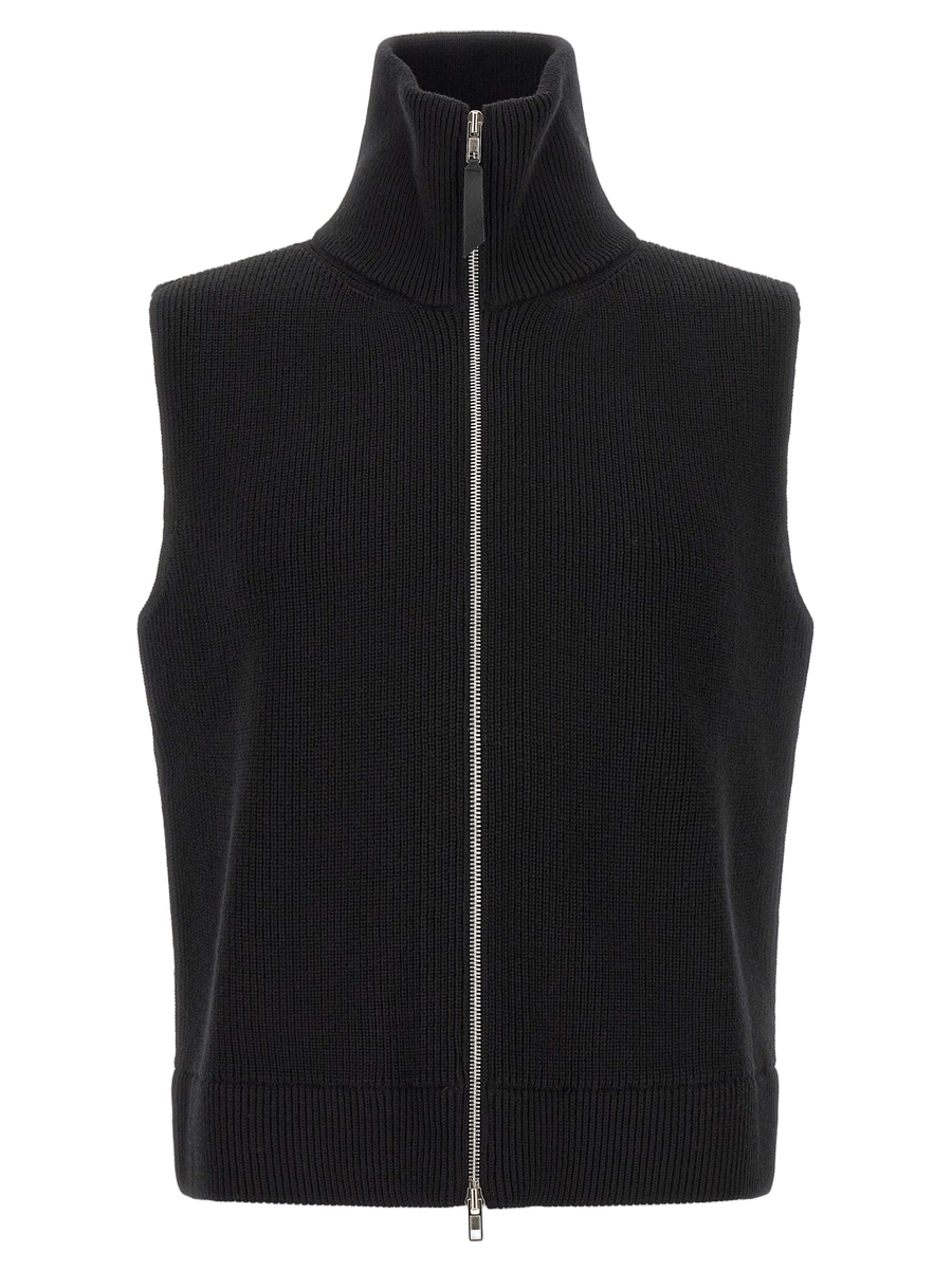 Maison Margiela Wool and cotton vest in black