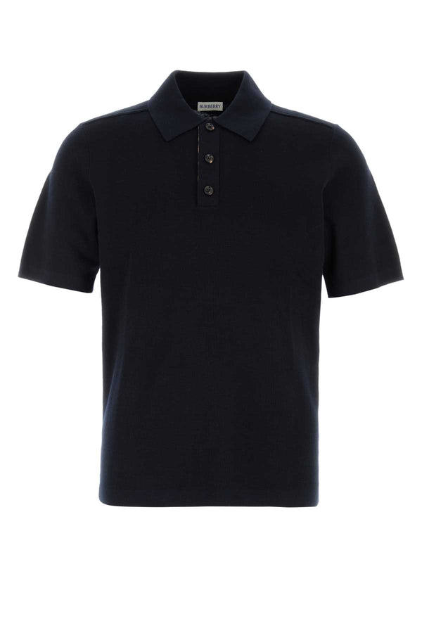 Burberry 100% Wool polo shirt in navy