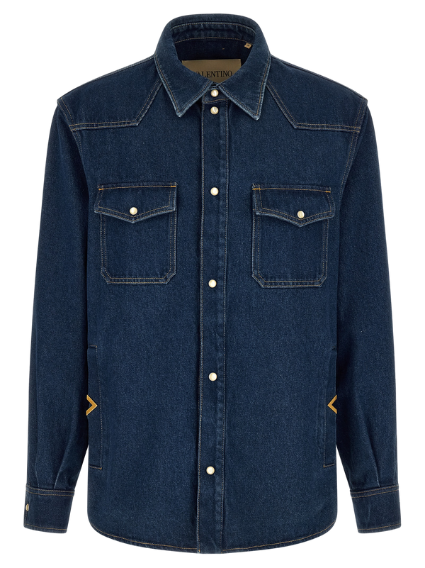 Valentino Garavani 100% cotton shirt in blue