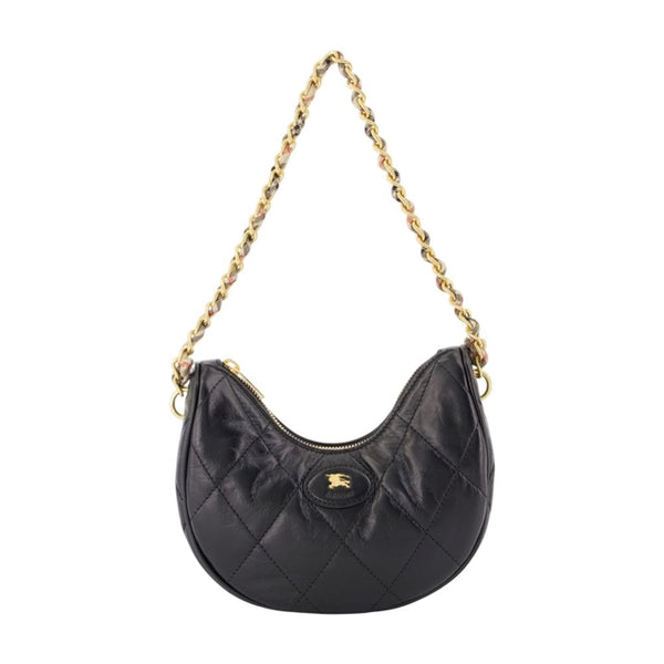 Ll Horseshoe Chain Shoulder Bag - Burberry Leather Black Lambskin / Shoulder-hobo-bags