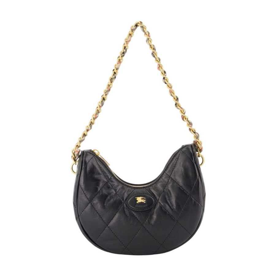 Ll Horseshoe Chain Shoulder Bag - Burberry Leather Black Lambskin / Shoulder-hobo-bags