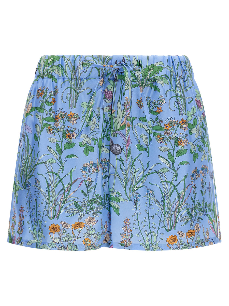 Gucci 100% Silk bermuda shorts in blue