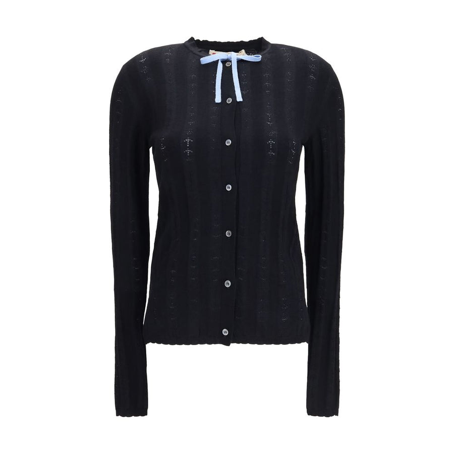 Marni 70% Merino Wool Ovis Aries cardigan in black