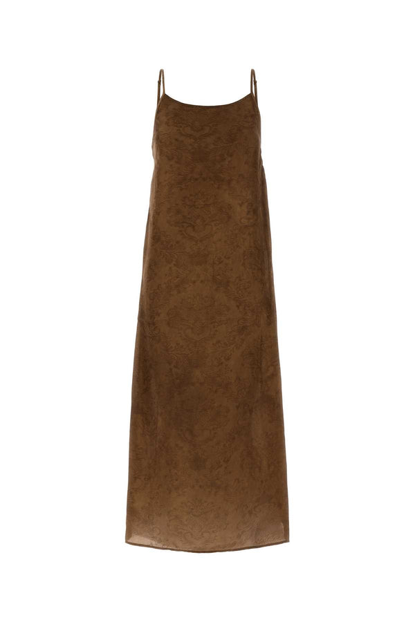 Brown Viscose Blend Anaya Dress Mustard Exterior: Cupro Abiti