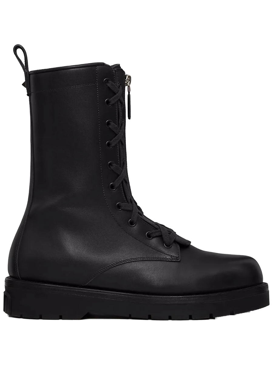 Valentino calf leather/leather boot in black