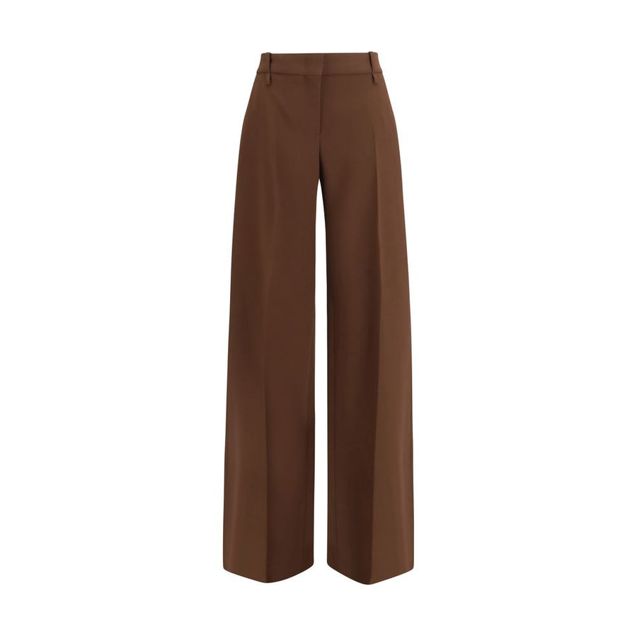 Brown Viscose Flared Pants