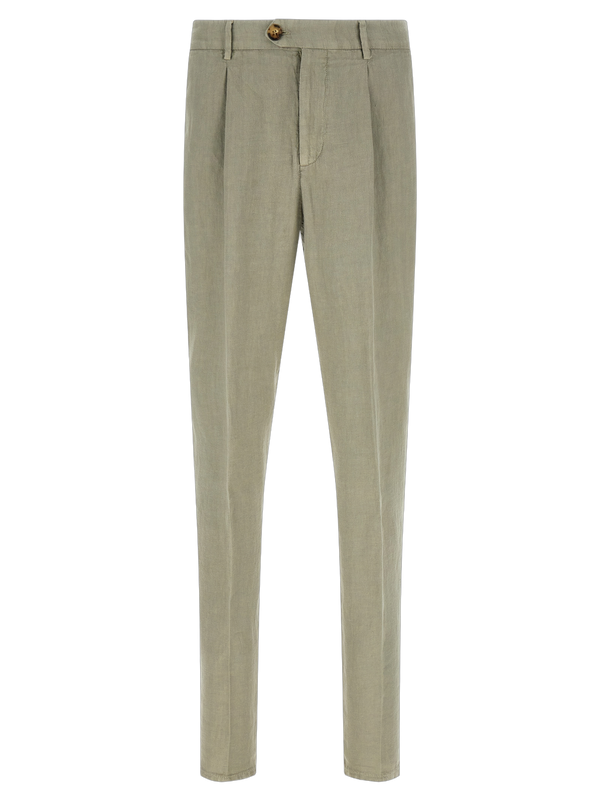 Brunello Cucinelli 100% linen trousers in green