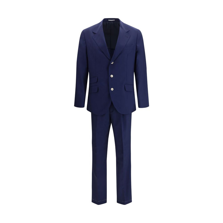 Brunello Cucinelli 100% Fleece Wool Ovis Aries suit in navy