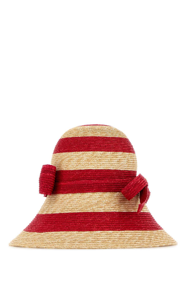 Embroidered Raffia Bucket Hat Rossonaturaleantiquebrass Exterior: Cappelli E Fasce Per Capelli