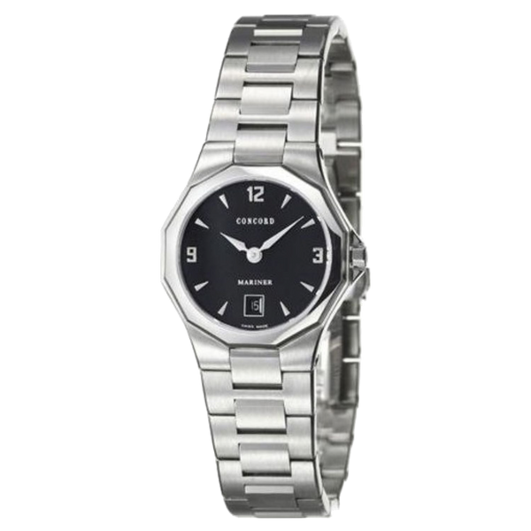 Concord Stainless steel case and bracelet watch in black
