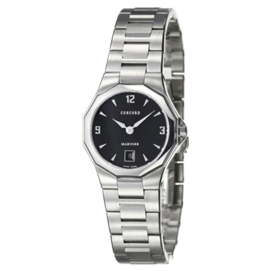Concord Stainless steel case and bracelet watch in black