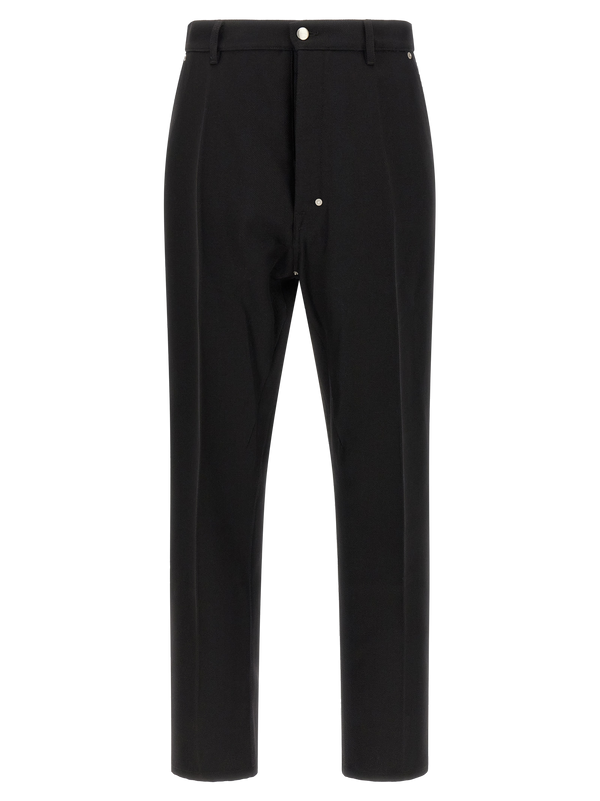 Rick Owens 100% cotton trousers in black