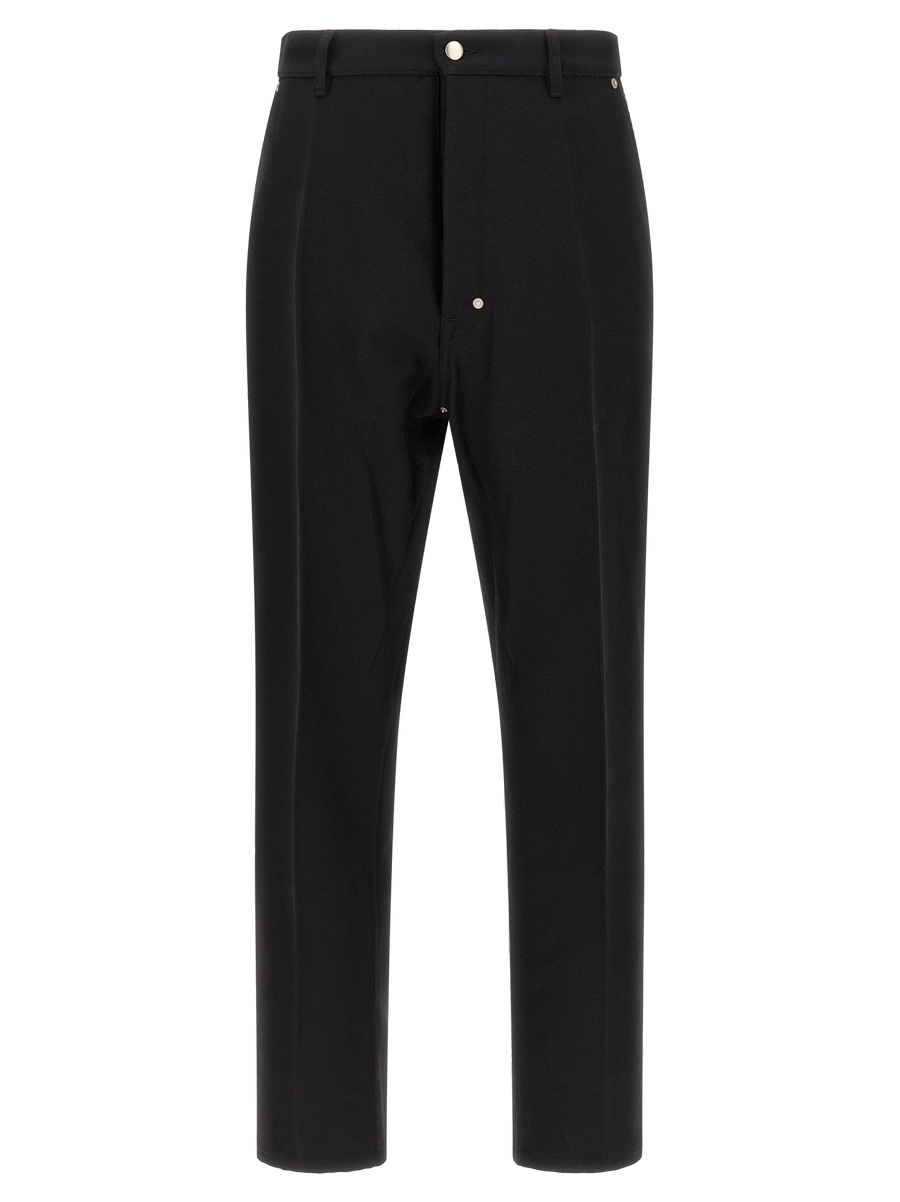 Rick Owens 100% cotton trousers in black