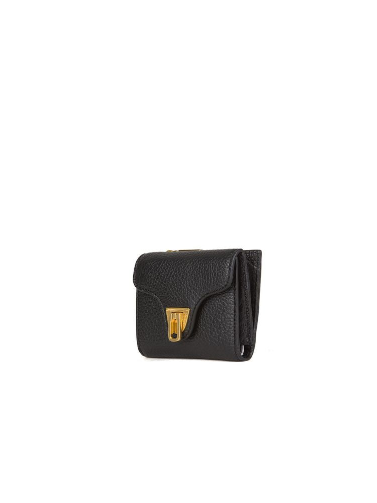 Coccinelle Cowhide with polyester lining wallet in black