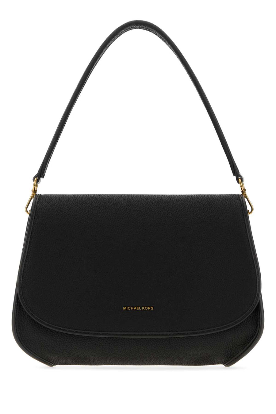 Michael By Michael Kors Conv Exterior: 100% Leather; Lining: 100% Fabric; Finishing: Antiqued golden metal shoulder bag in black