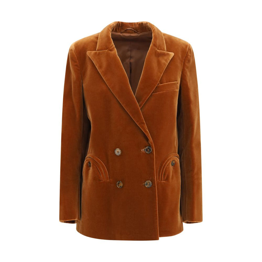 Blazé Milano 100% Velvet blazer in brown
