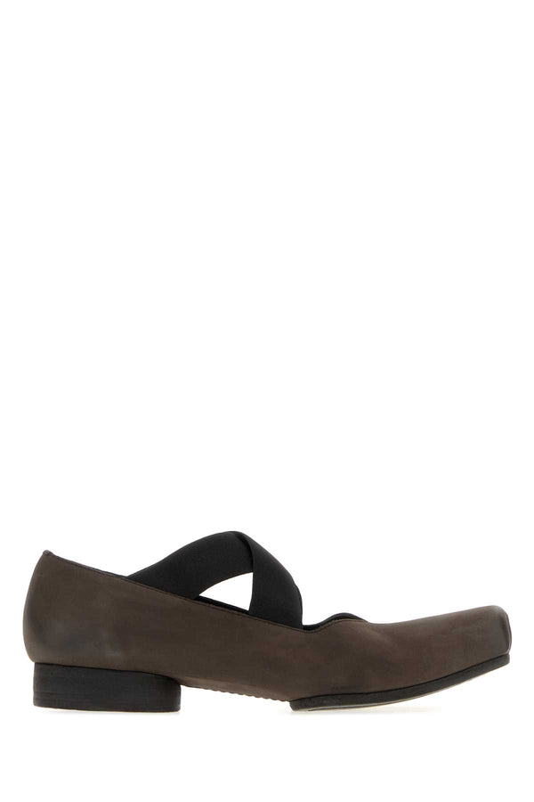 Dark Brown Leather Ballerinas Brownblack Ballerine