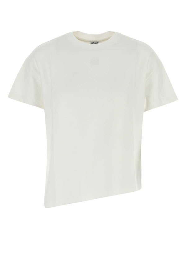 White Cotton Blend T-Shirt Exterior: Nylon