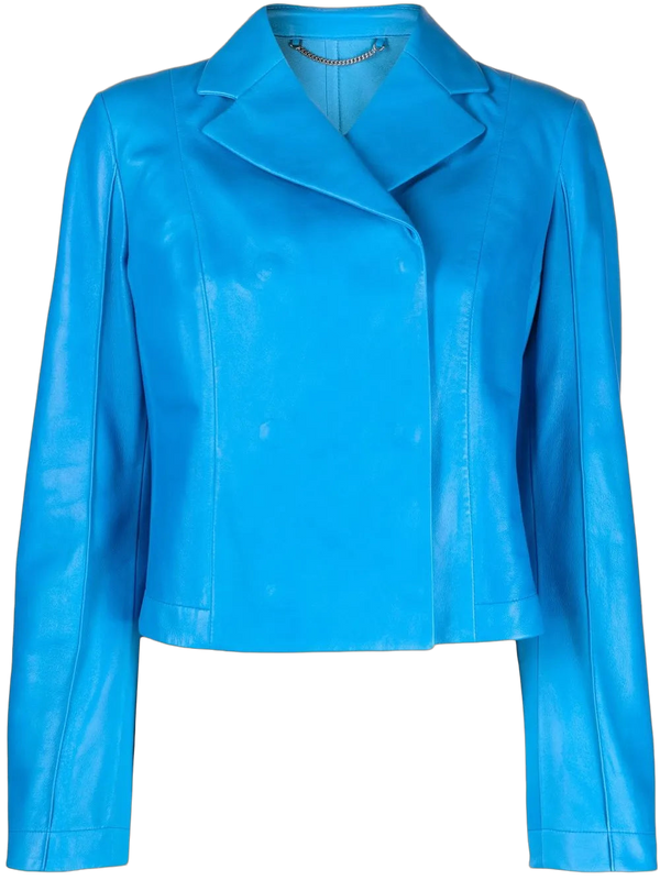 Ferragamo Leather jacket in blue