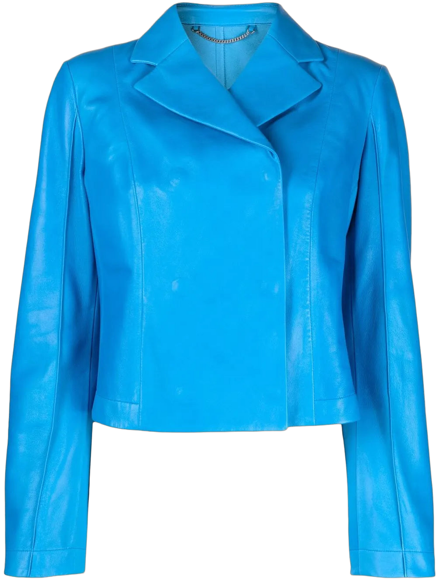 Ferragamo Leather jacket in blue