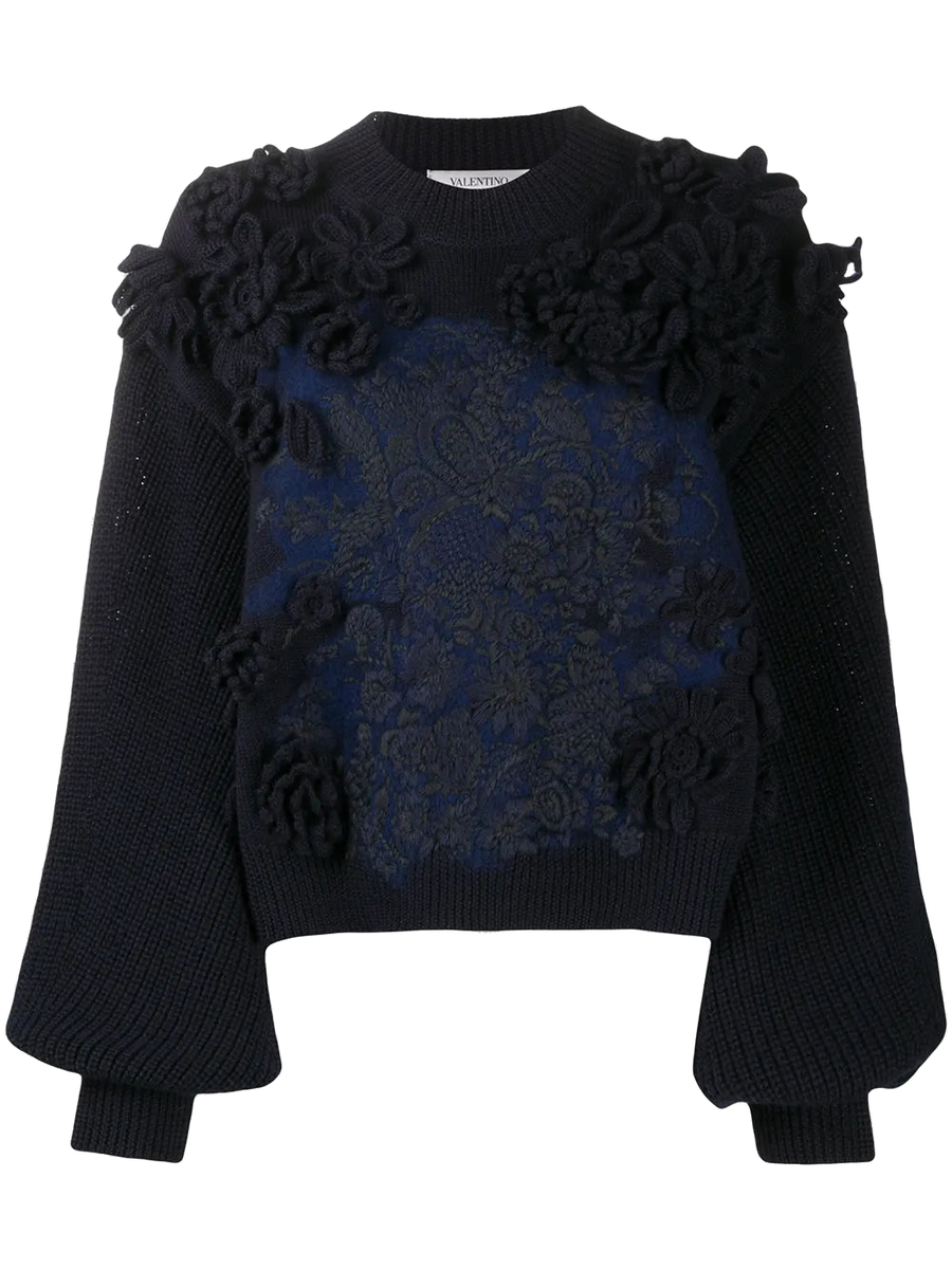 Valentino Virgin wool sweater in navy