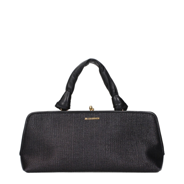 Jil Sander Raffia handbag in black