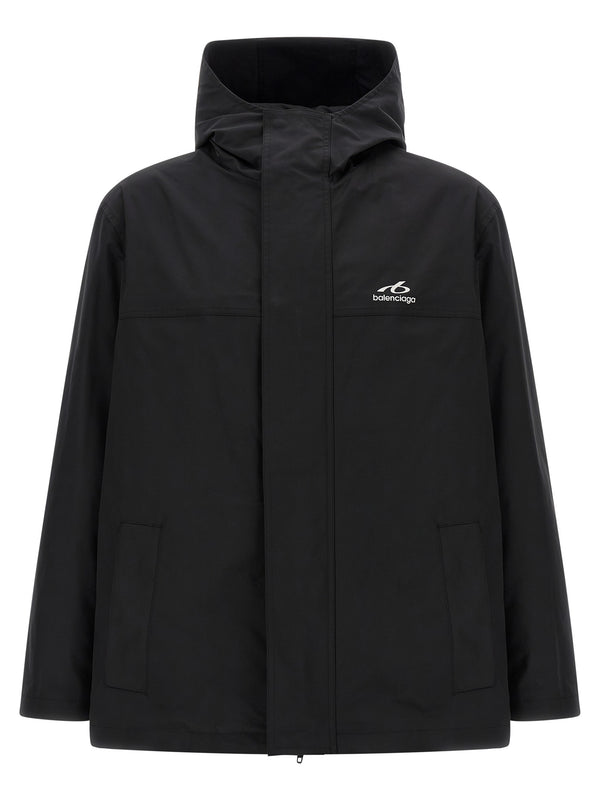 Black Polyester Parka Clothing