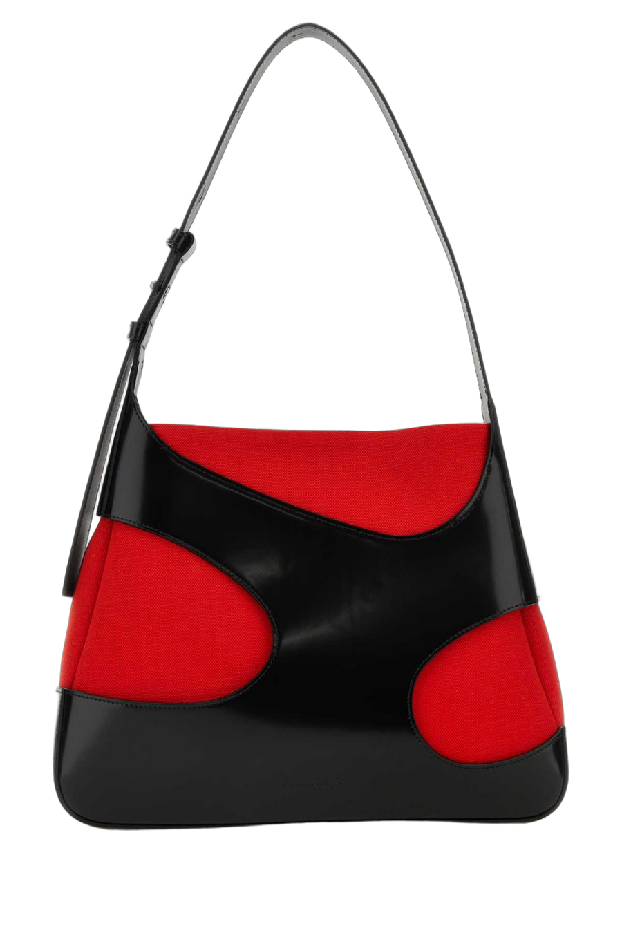 Ferragamo Nerofred Exterior: 100% Calf shoulder bag in black