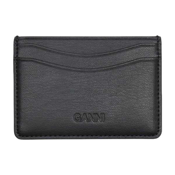 Ganni Synthetic card case in black
