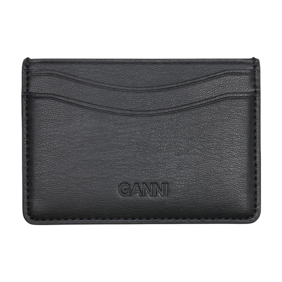 Ganni Synthetic card case in black