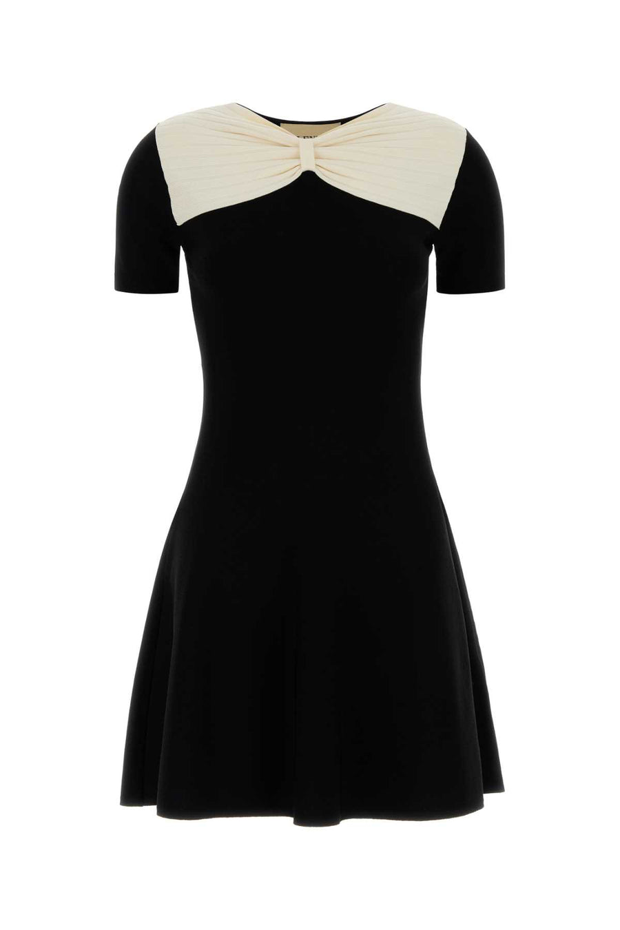 Black Viscose Blend Mini Dress Neroavorio Exterior: Polyester Abiti