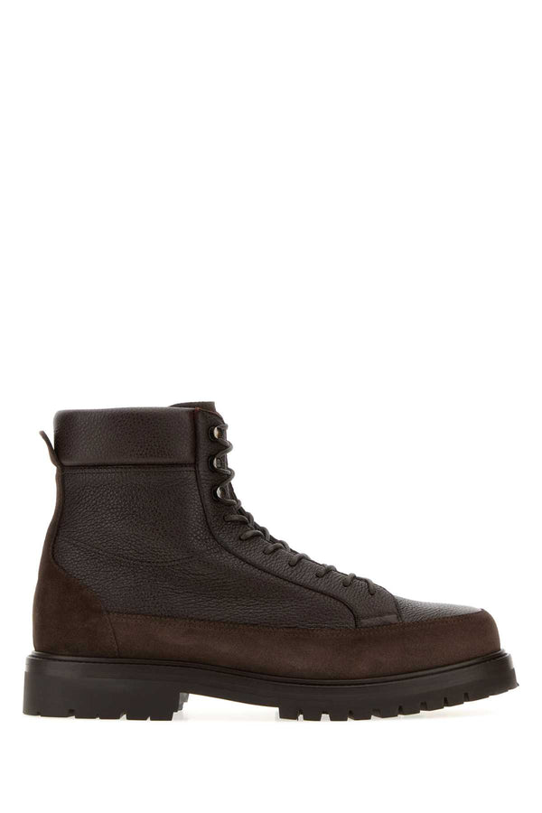 Brunello Cucinelli Ankle Exterior: 100% Leather 100% Suede; Interior: 100% Leather; Sole: Rubber boots in brown
