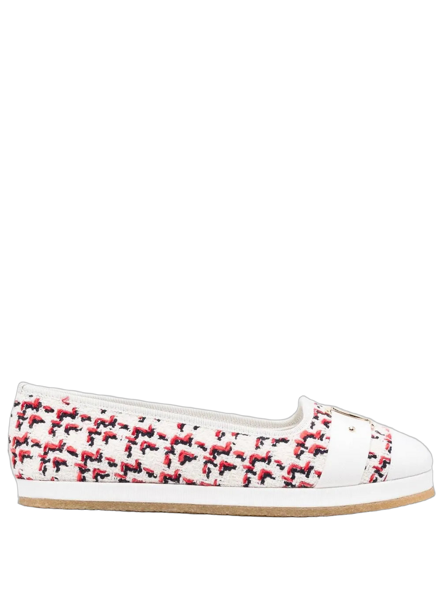 Ferragamo Leather espadrille flat in white