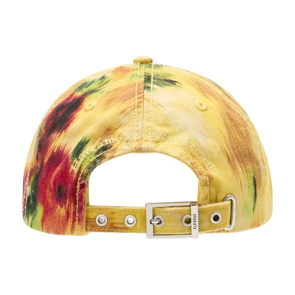 Ganni B3020171-01F Cotton baseball cap in yellow