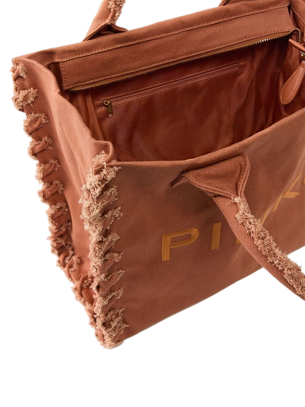 Pinko Cotton/Polyamide/Polyurethane tote bag in brown