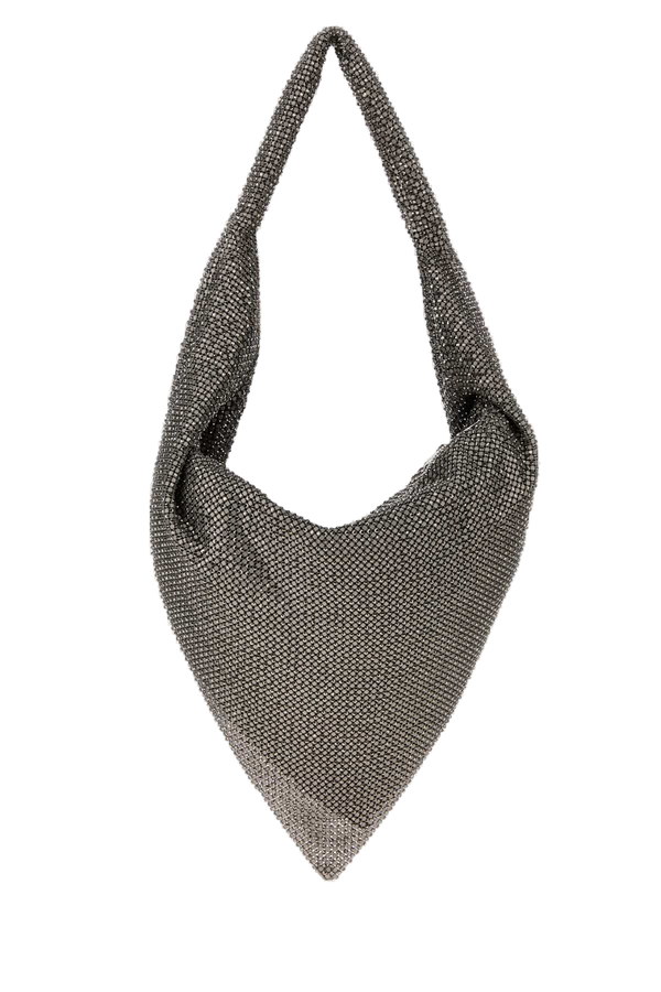 Grey Metal Knit Ursula Shoulder Bag Silver Borse A Mano