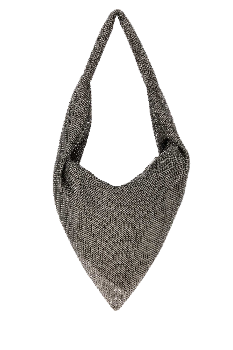 Grey Metal Knit Ursula Shoulder Bag Silver Borse A Mano