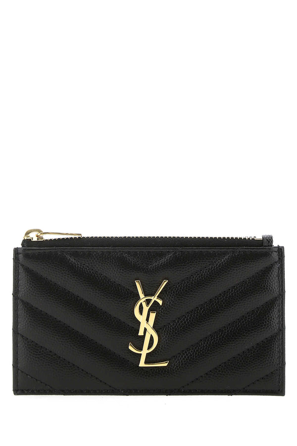 Black Leather Card Holder 1000 Portafogli