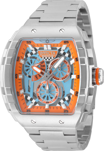 Invicta Stainless steel case and bracelet watch in orange
