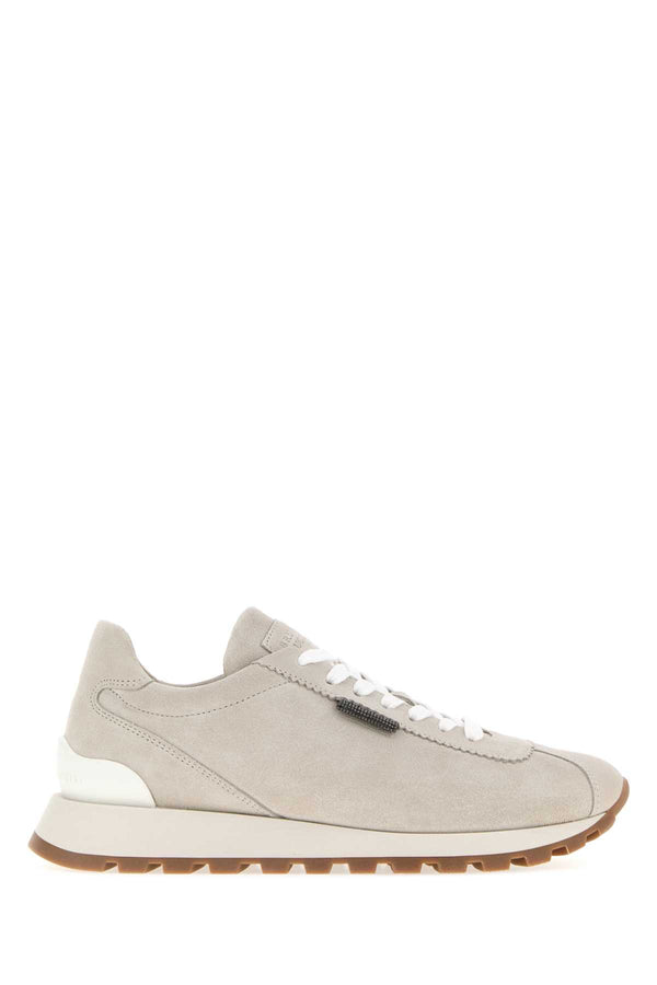 Brunello Cucinelli Exterior: 100% Suede; Interior: 100% Fabric; Sole: Rubber sneaker in beige