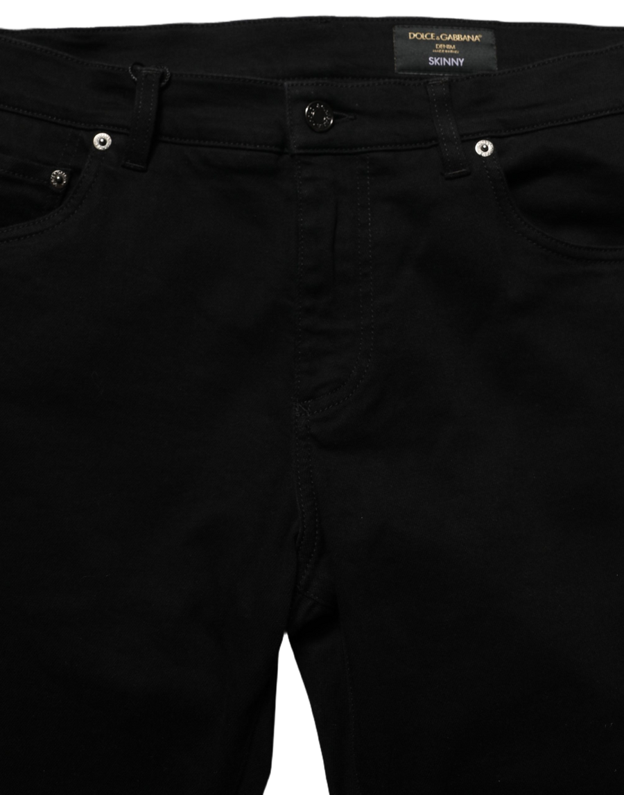 Black Cotton Stretch Skinny Denim Trouser Jeans