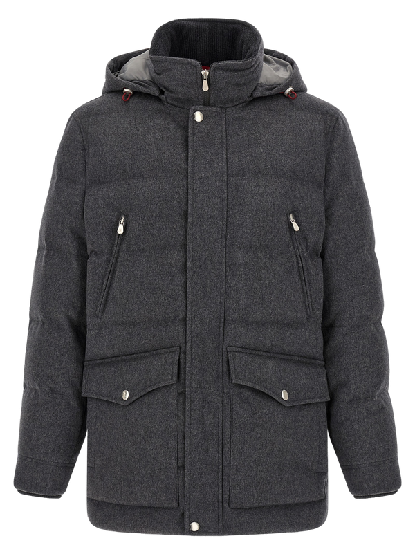 Gray Wool Parka Clothing