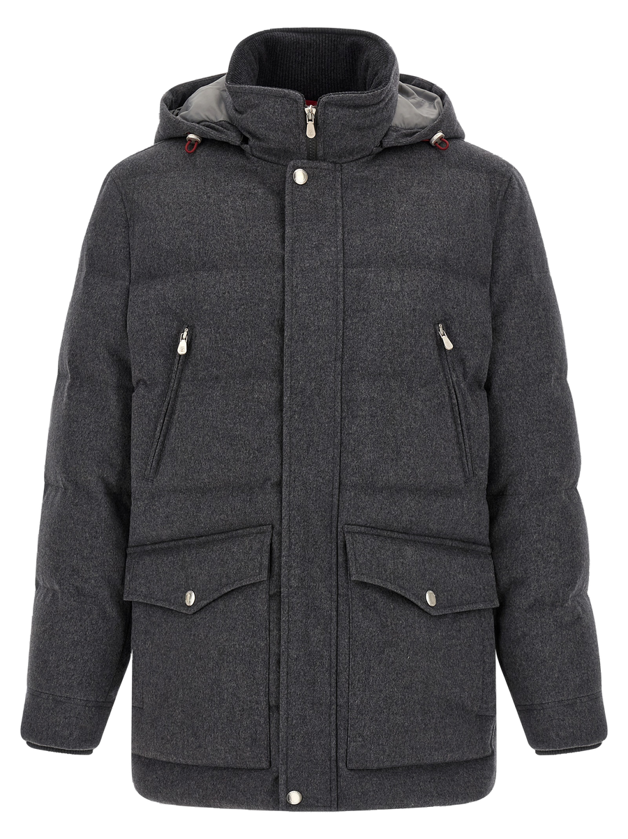 Gray Wool Parka Clothing
