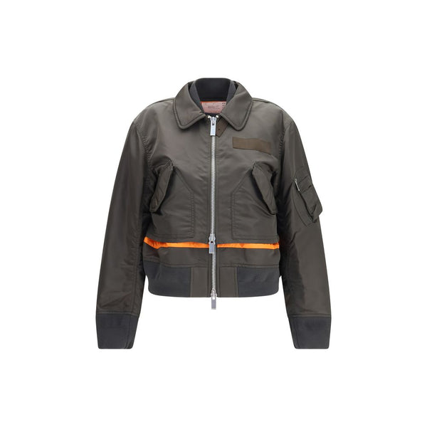 Sacai 100% Nylon jacket in gray