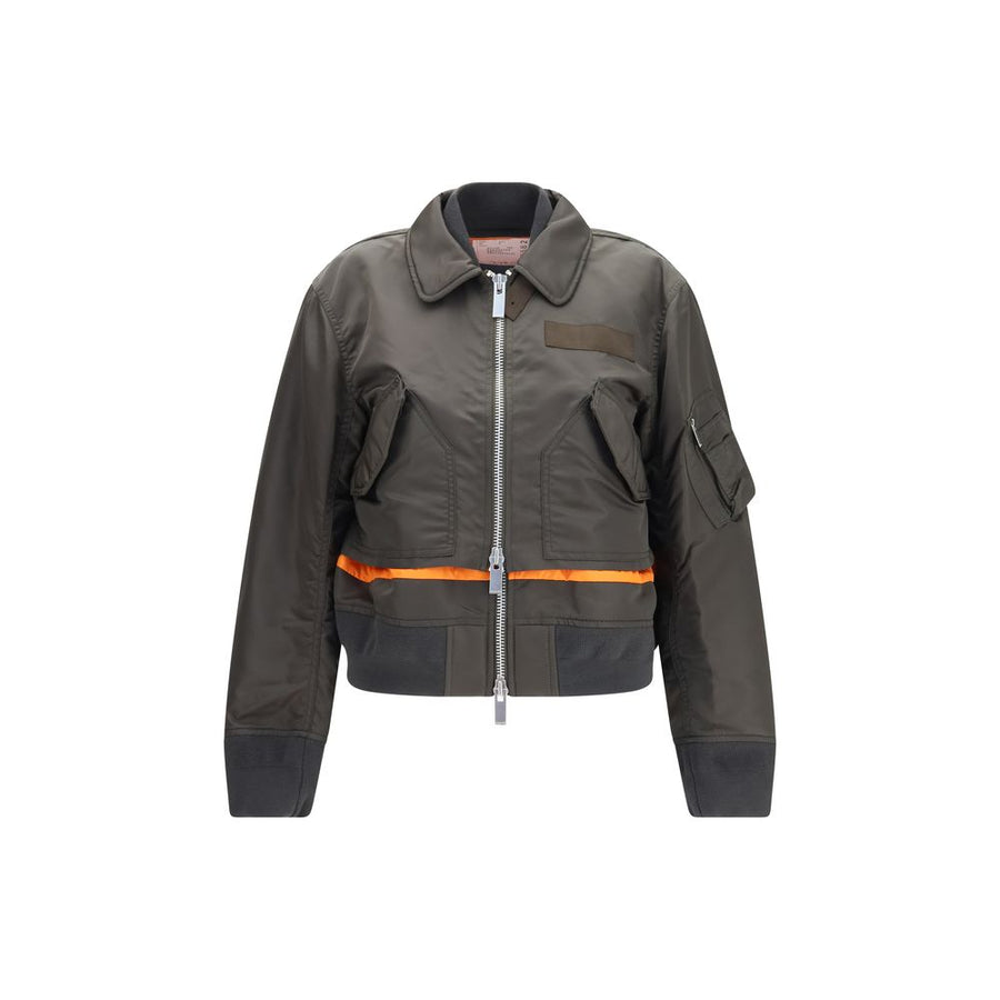 Sacai 100% Nylon jacket in gray