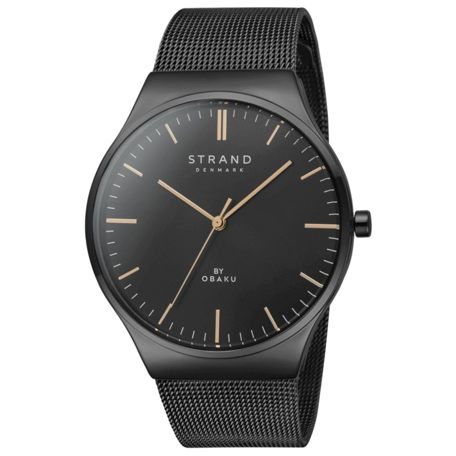Obaku Stainless steel case watch in black
