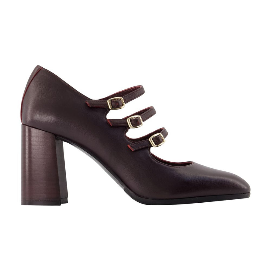 Keel Flex Pumps - Carel Leather Burgundy Shoes /