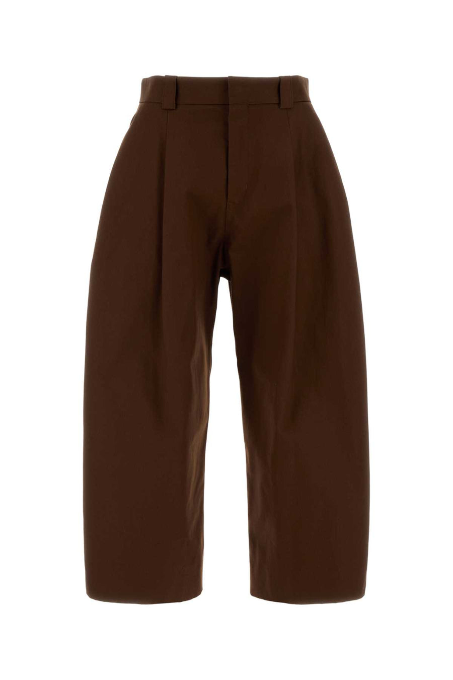 Chocolate Cotton Wide-Leg Pant Brown Exterior: Pantaloni