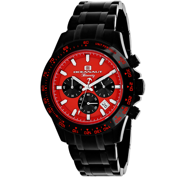 Oceanaut Stainless steel case watch in red